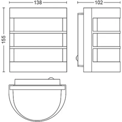 Applique Philips Calgary E27 1×60W IP44 antracite 