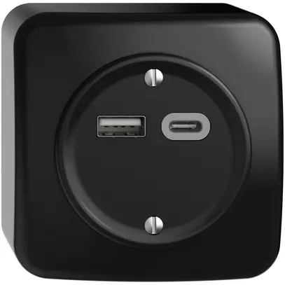 Prise de charge USB AP STANDARDdue SNAPFIX® 230V AC 18W 1×USB A 1×USB C no 