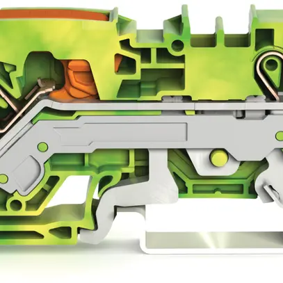 Morsetto di protezione WAGO TOPJOB-S 6mm² 2L verde/giallo serie 2106 