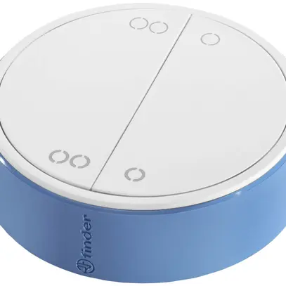 RF-Handsender YESLY, 4-Kanal, Bluetooth, batterielos, rund, weiss/blau 