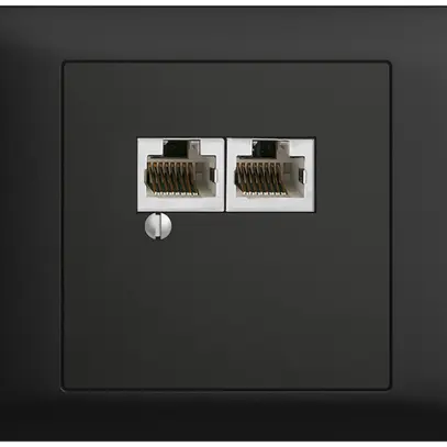 Scatola INS 2×RJ45/s 8P par. EDIZIOdue R&M swissline nero 