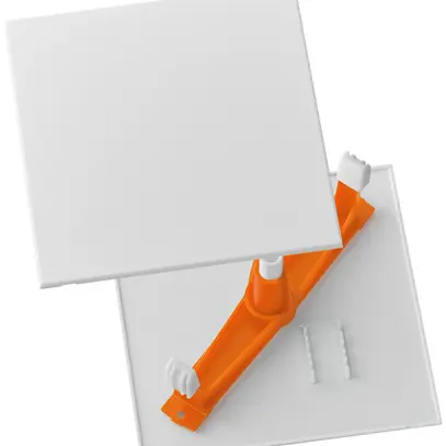Couvercle broche HSB Slim avec fixation diagonale, 130×130mm, blanc s.halogène 