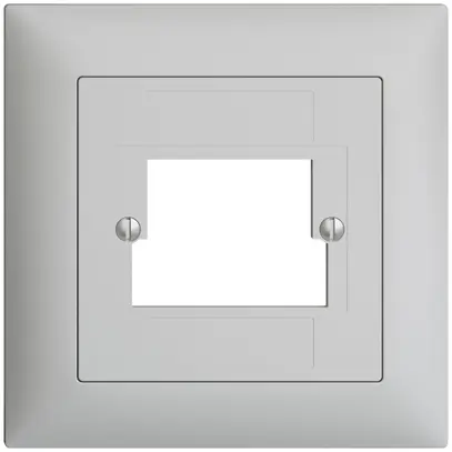 Kit frontale EDIZIOdue grigio chiaro 88×88mm 2×TT 2×RJ45 