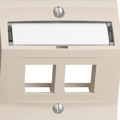 Kit montaggio EDIZIOdue F, con cappa di uscita obliqua, per 2×Keystone, crema 