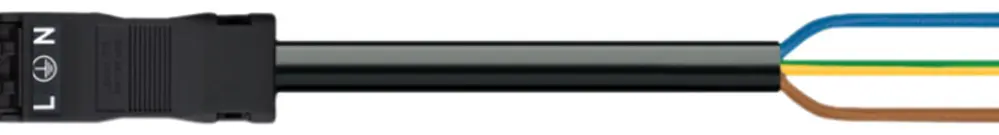 Câble de raccordement WAGO 3×1.5mm² 16A 250V 3m cod.A prise-libre noir 