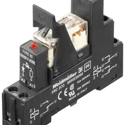 Relè WM RCLKIT RT 2CO 8A AgNi 207…276VAC LED raccordo a vite 