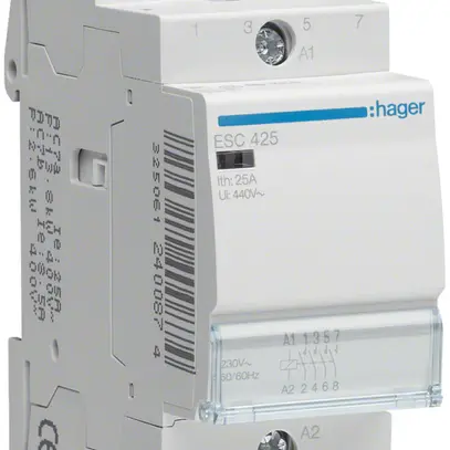 Contattore AMD Hager ESC 230VAC 4 chiusura 0 apertura 25A 2UM 