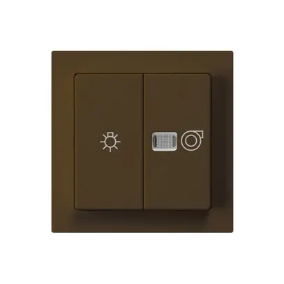 Kit frontale kallysto marrone 60×60mm con simbolo illuminazione+ventilazione 