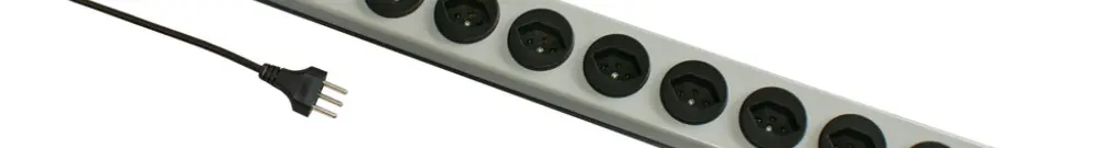 Prise multiple MH 12×T13 PowerLine, Td 3×1mm², 1.5m, noir 