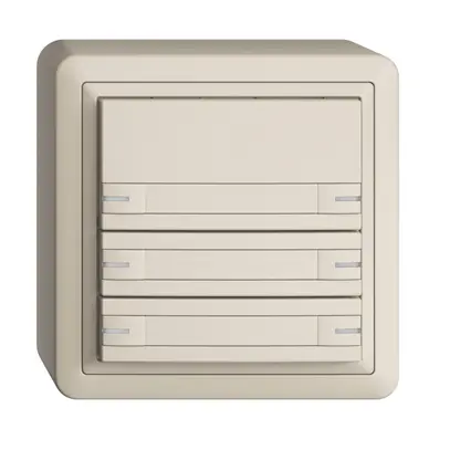 Poussoir KNX RGB AP EDUE, 250mW, LED RGB, a.papier, 6×poussoir, 1×touche, crema 
