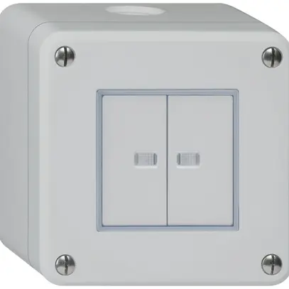 AP-Druckschalter robusto IP55 Schema 3/Drucktaster 2×beleuchtet grau 