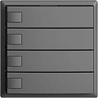 Pulsante INC KNX 4×EDIZIOdue grigio scuro RGB senza LED 