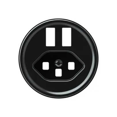 Kit frontale origin 2×presa di carica USB con presa tipo 23 nero 