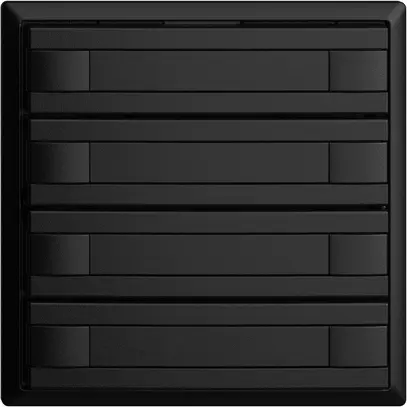 Poussoir ENC KNX 4× EDIZIOdue noir RGB sans LED avec insert papier 