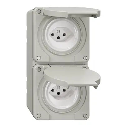 Combinazione NAP NEVO, 2×presa tipo 13, grigio chiaro 