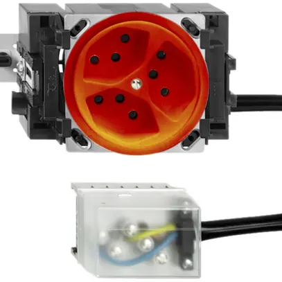 EB-Steckdose FH 3×T13 L2 orange 53mm für Flachkabel Powerbus 