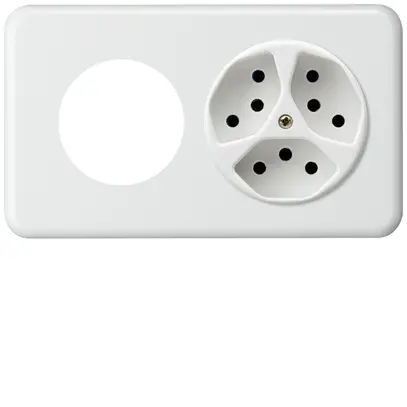 Combinazione INC Hager basico I-I orizzontale Ø43mm+tipo 13 bianco 