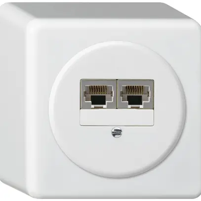 AP-Anschlussdose basico 2×RJ45s getrennt UKV weiss 