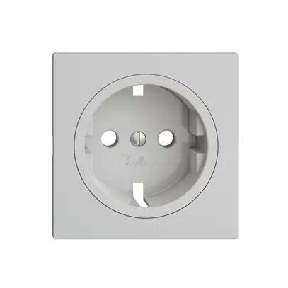 Piatta frontale EDIZIOdue F per presa SCHUKO, 60×60 mm grigio chiaro 