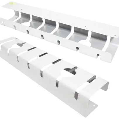 Canal-guide de câble sous-table ROLINE 530×110×80mm tôle d'acier blanc 2 pièces 