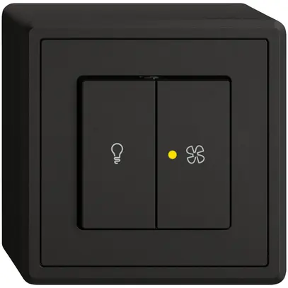 Interruttore a pulsante lum.AP EDIZIO.liv SNAPFIX® luce&venti 3/3/1L KS gi ne 