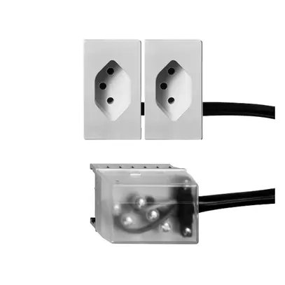 Presa INS 2×T13 L1 nero per cavo piatto Powerbus 