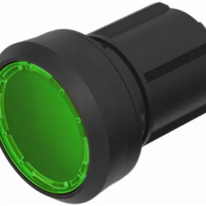 Interruttore INS EAO45, R, verde, illum., anello nero, a filo 