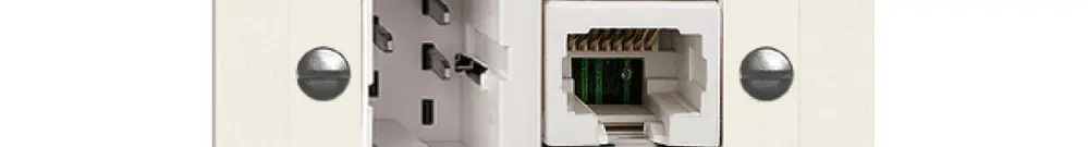 Prise ENC xDSL RJ45/TT83 blanc ITplus EDIZIOdue, avec filtre 