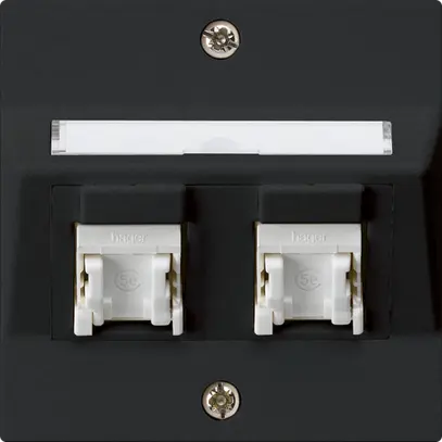 Prise ENC kallysto A cat.5e 2RJ45/u noir 