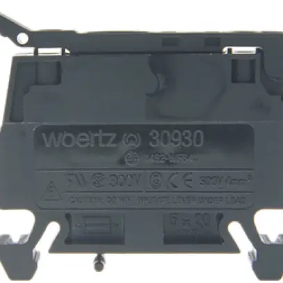 Morsettodi di sicurezza mini. con fusibile 4mm² nero 