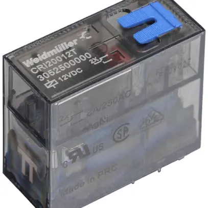 Relais WM CRI10024T 1CO AgNi 19.2…26.4VDC 16A/250VAC bouton test 