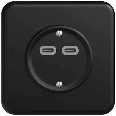 Prise de charge USB ENC STANDARDdue SNAPFIX® 230V AC 18W 2×USB C no 