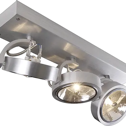 Plafoniera/lpda a muro SLV KALU, 3×G53 50W IP20 alu spazzolato 
