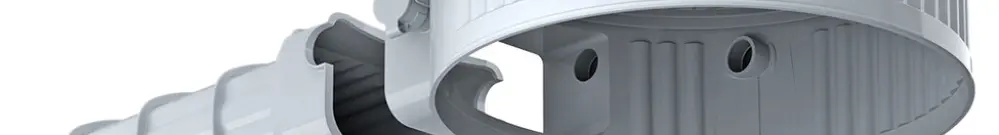Boîtier INC AGRO HaloX 250 avec tunnel 325mm pour béton sur place 