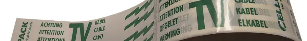 Ruban d'avertissement Cellpack câble TV vert 