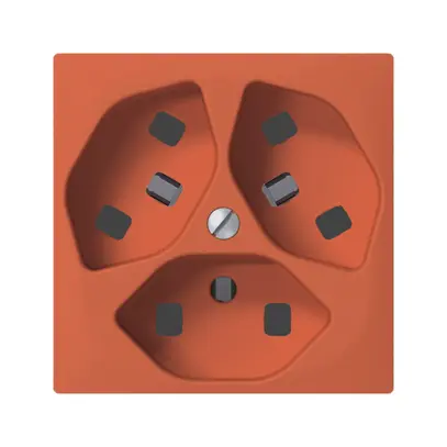 UP-Steckdose SIDUS 3×T23 orange mit shutter 