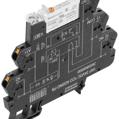 Relè WM TRP 1CO AgSnO2 19.2…28.8VDC 6A/250VAC tasto di controllo push-in 