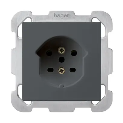 Prise ENC kallysto T15 anthracite bornes à vis avec plaque de fixation 