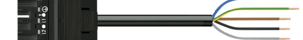 Cavo di raccordo MIDI 5×1.5mm² 16A 400V 3m cod.A spina-libera nero Cca 