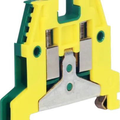 Morsetto di terra componibile Woertz 1.5…4mm² vite 2×1 DIN 35mm verde/giallo 