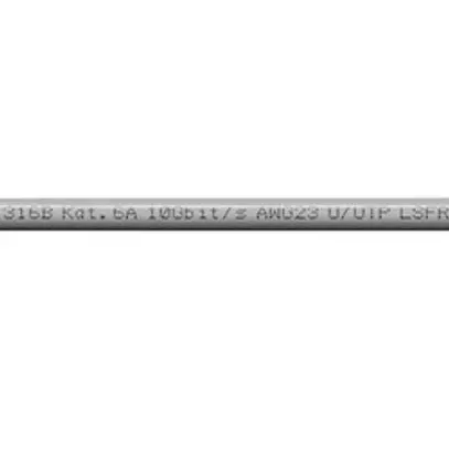 Câble informatique H-LINE 500 U/UTP 4×2×0.57 LSFROH 500MHz cat.6A, gris, B2ca 