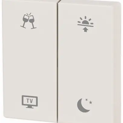 Bilico xComfort CWIZ-02/91, 2 volte, simboli delle scene, 55×55mm, bianco lucido 