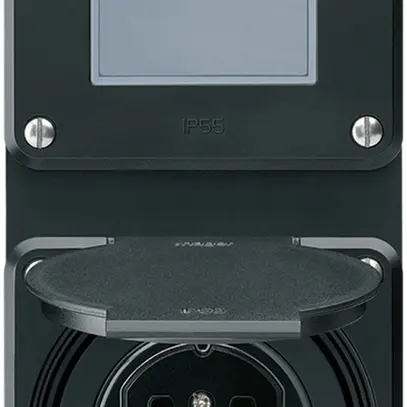 Combi INC 2×1 HA robusto sch3/tipo 15 c.morsetti a innesto c.coperchio nero 