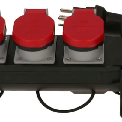 Presa multipla MAX HAURI Construct Line 5m 4×T25 IP55 90° nero 