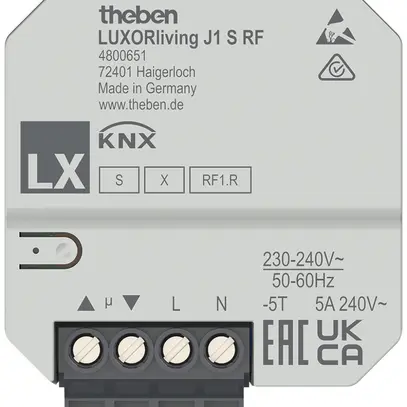 Actionneur de jalousie KNX ENC Theben LUXORliving J1 S RF 1-canal 