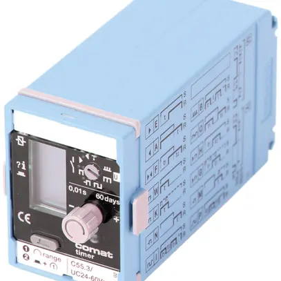 Relè a tempo ComatReleco C55.3, 110…240VUC, scatola blu/grigio 