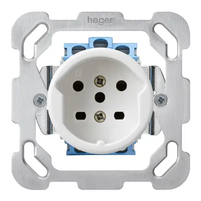Inserto per presa INC basico T15 con placca di fissaggio bianco 
