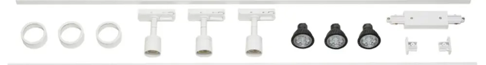 Set ad alta tensione SLV per binario conduttore 1-fase, 3×GU10 4.3W IP20 bianco 