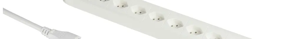 Presa multipla PRINCIPIO 9×tipo 13 orizzontale cavo 2m interruttore bianco 