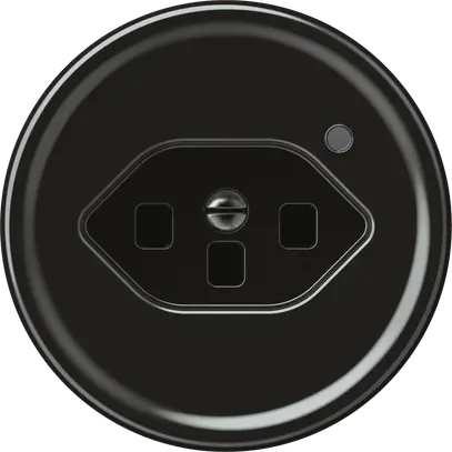 Presa origin 1×tipo 23 lum.verde 16A 230V 60×60mm nero 